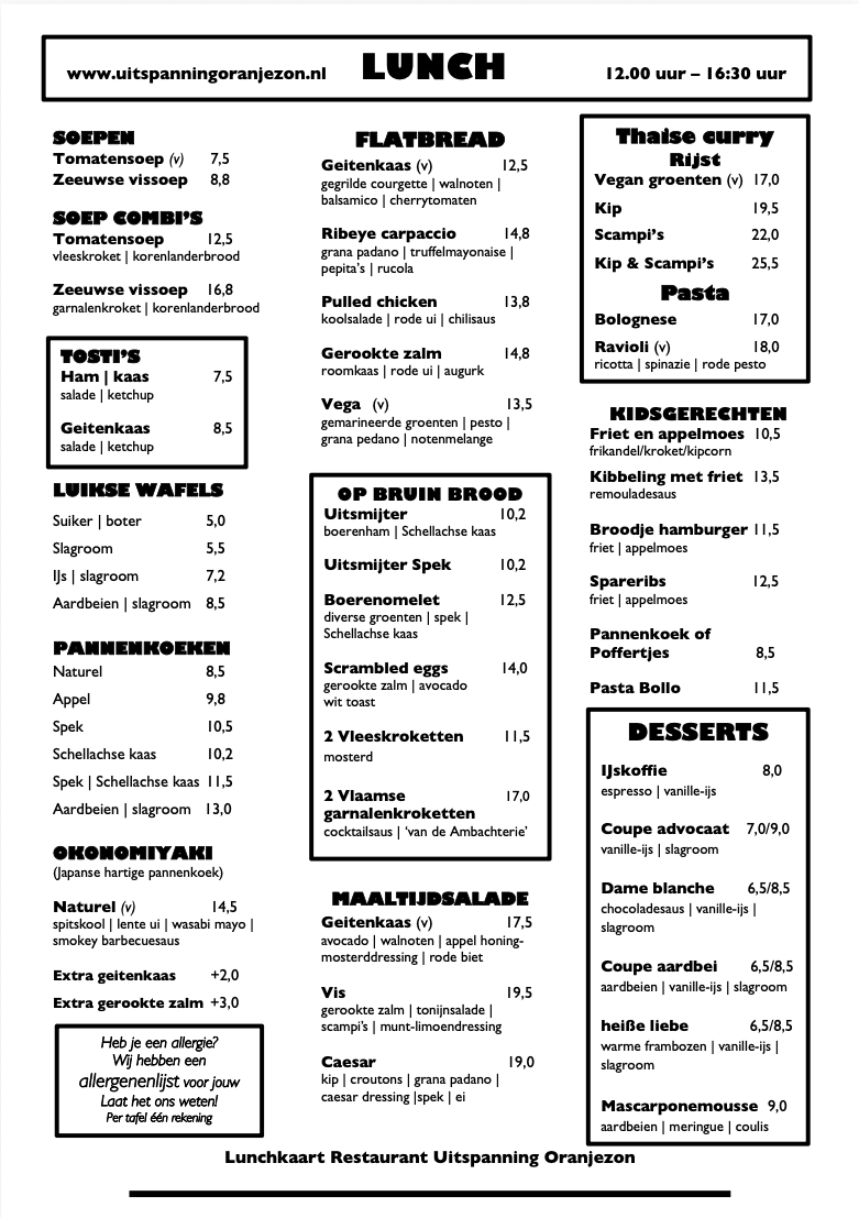 Lunchkaart 2026